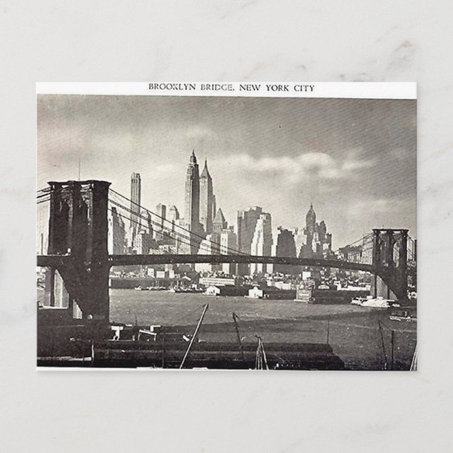 Postal Old Postcard, New York City, Brooklyn Bridge Postc (Anverso)