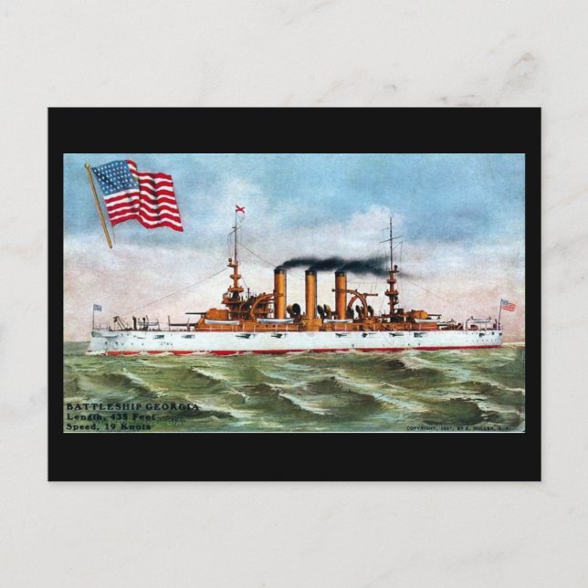 Postal Old Postcard - USS Georgia (Anverso)