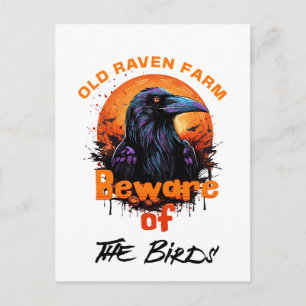 Postal Old Raven Spooky Halloween
