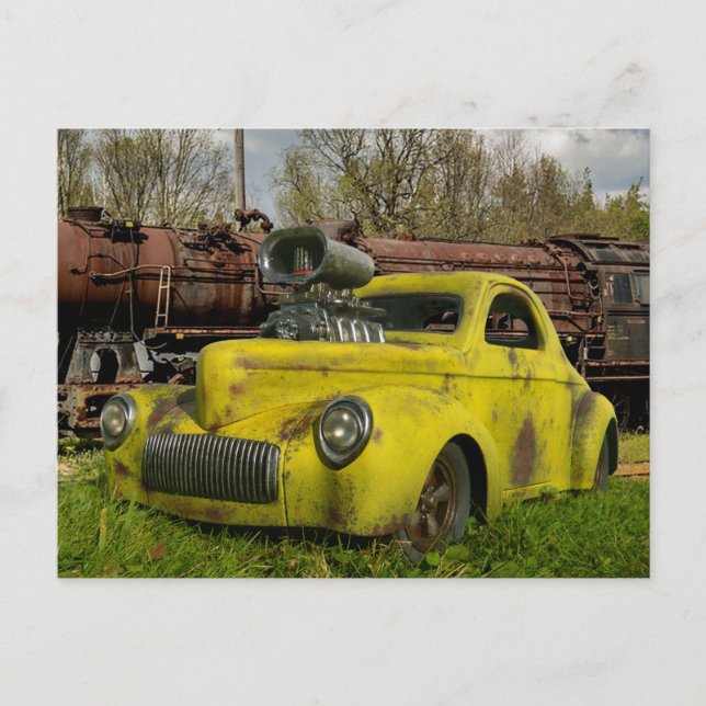 Postal  Old Rusty Hotrod 1941 Coupe Rat Rod   (Anverso)