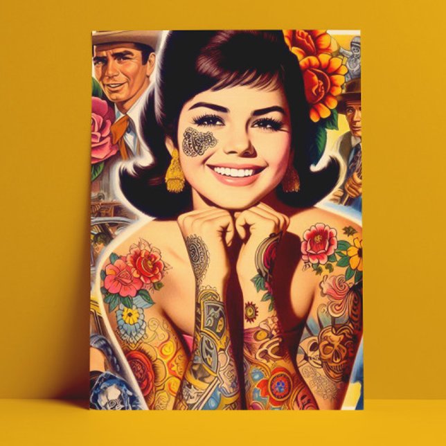 Postal Old School Tattooed Girl (Subido por el creador)
