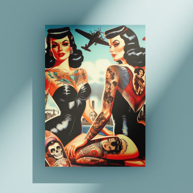 Postal Old School Tatttooed Pin-up (Subido por el creador)