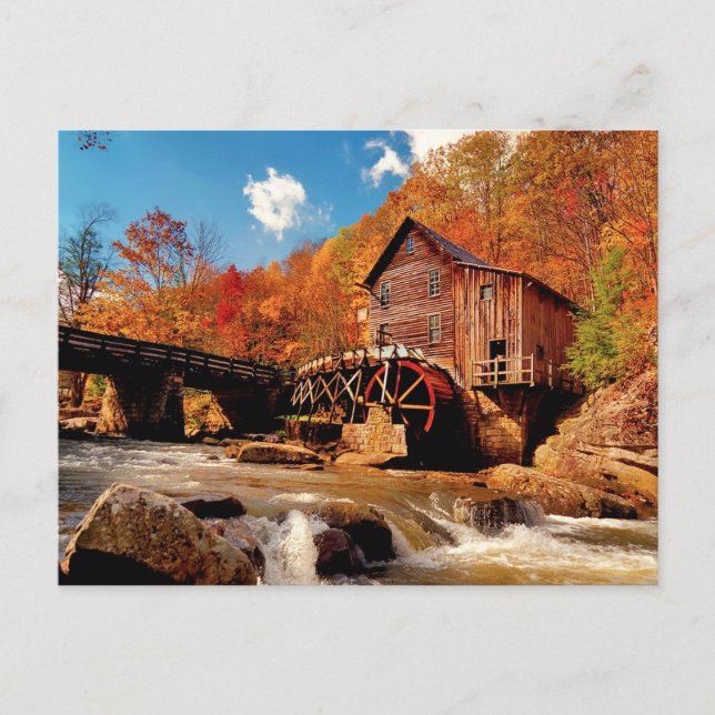 Postal Olde Mill en otoño (Anverso)
