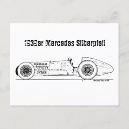 Postal Oldtimer 1939er Deutschland Mercedes Sielberpfeil