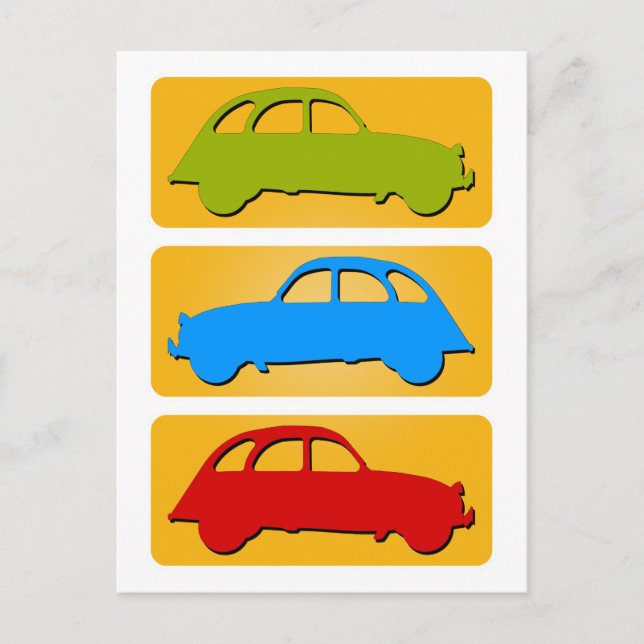 Postal Oldtimer 2cv Ente Ampel (Anverso)