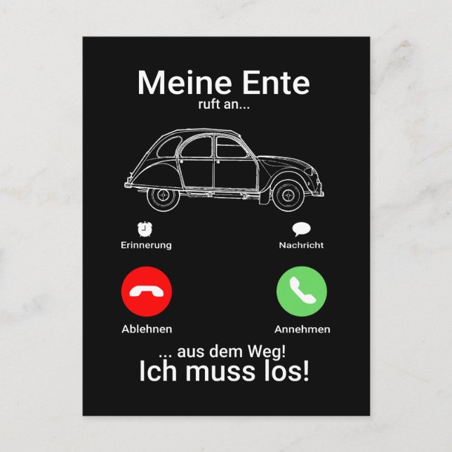 Postal Oldtimer 2cv Ente Silhouette Smartphone (Anverso)