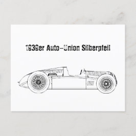 Postal Oldtimer Deutschland Auto Union1939 Sielberpfeil