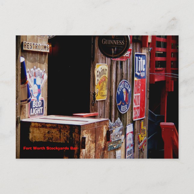 Postal OldWest, Fort Worth Stockyards Bar (Anverso)