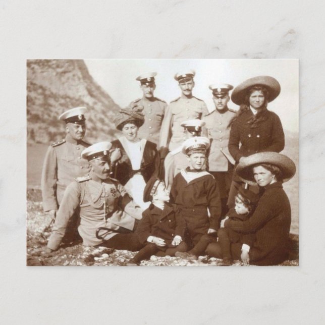 Postal Olga, María y Alexis Tsarevitch (Anverso)