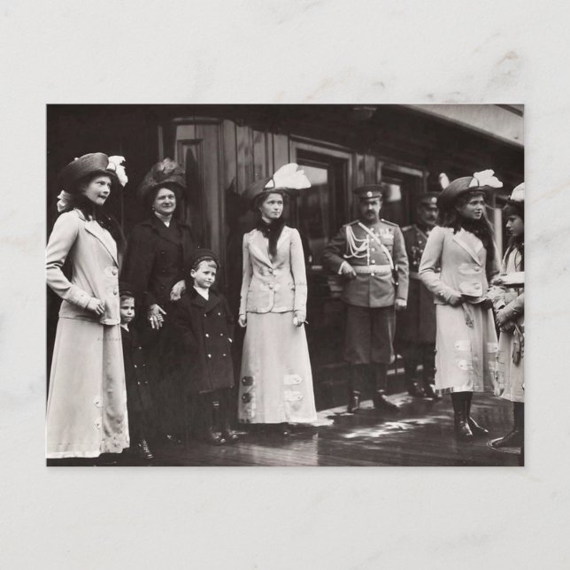 Postal Olga, Tatiana, Marie, Anastasia Romanov en Hesse (Anverso)