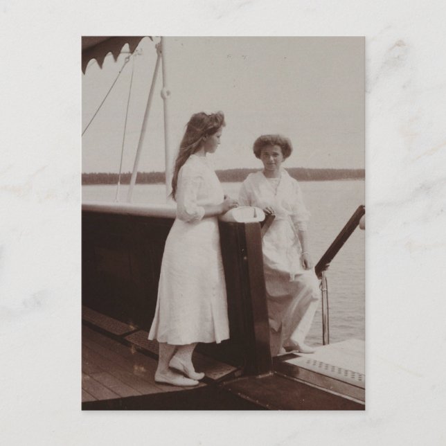 Postal Olga y María de los Grandes Duques de Rusia, Roman (Anverso)