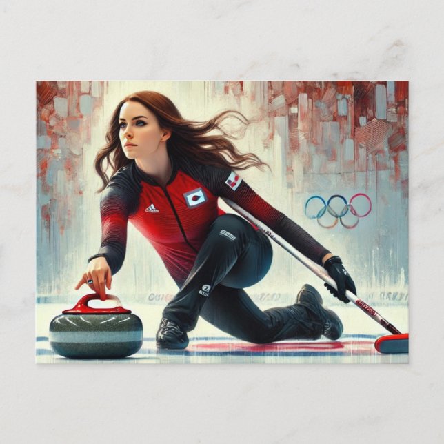 Postal Olimpiadas de Curling Player (Anverso)