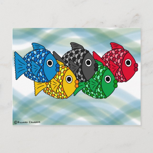 postal olímpica de peces (Anverso)