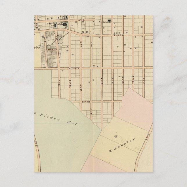Postal Olinville, Wakefield, Nueva York (Anverso)