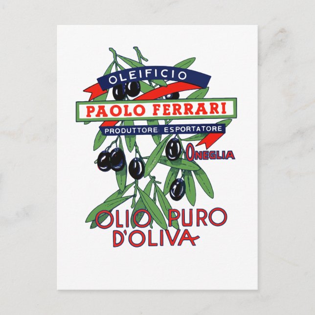 Postal olio ferrari (Anverso)