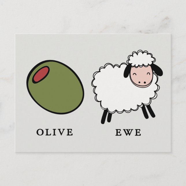 Postal Olive Ewe Love Puns (Anverso)