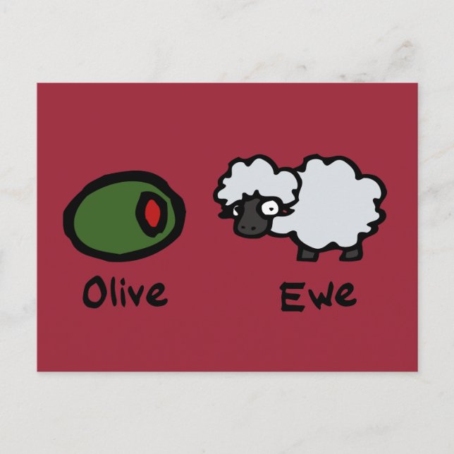 Postal Olive Ewe (Te Amo) (Anverso)