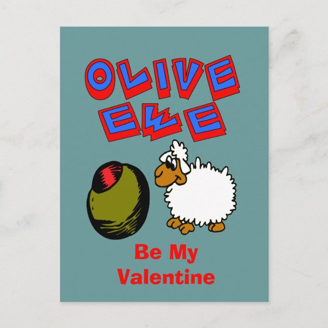 Postal Olive Ewe, Te Amo Personalizado Valentine Postcard (Anverso)