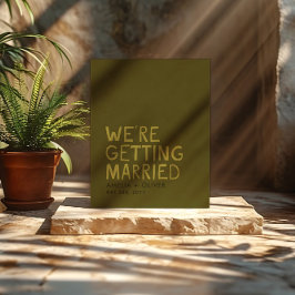 Postal Olive Green Modern - Audaz Tipografía manuscrita