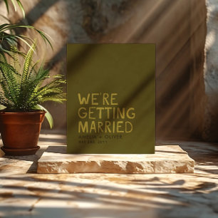 Postal Olive Green Modern - Audaz Tipografía manuscrita