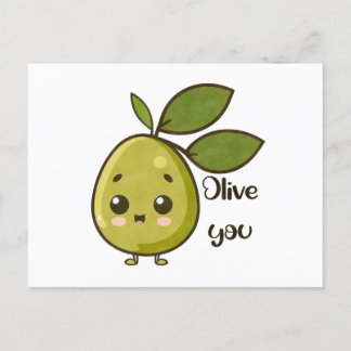 Postal "Olive You" Kawaii Olive