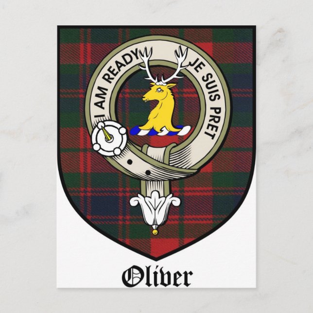 Postal Oliver Clan Escudo Badge Tartan (Anverso)