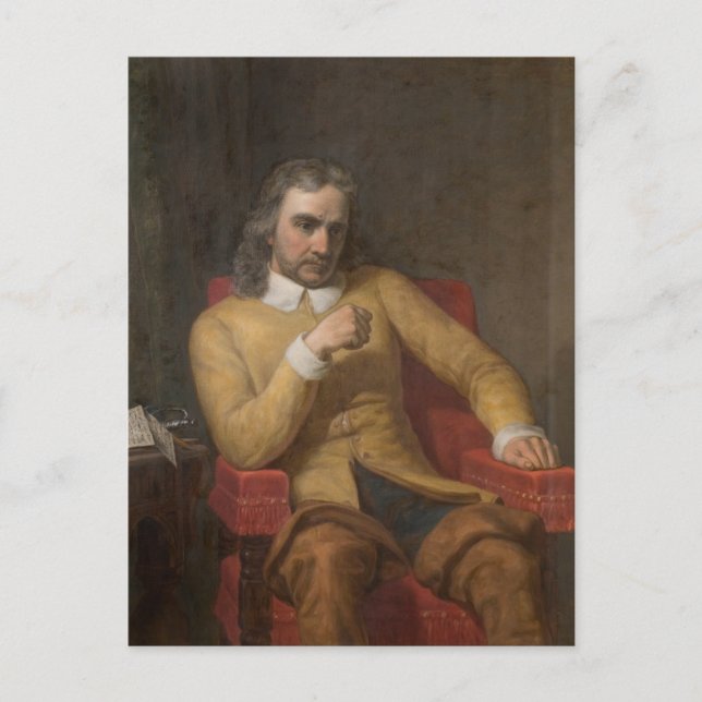 Postal Oliver Cromwell por Charles Lucy (Anverso)