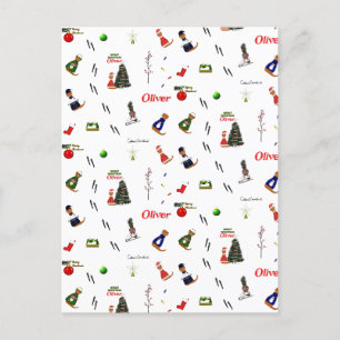 Postal Oliver La Nutria Navidad Patrón Aleatorio