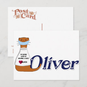Postal Oliver la Nutria Usa una Máscara