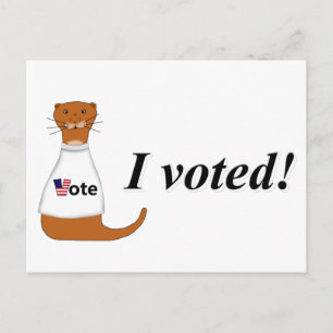 Postal Oliver La Nutria Yo Voté Pegatina