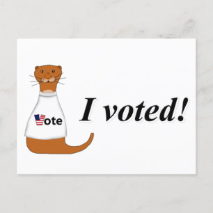 Postal Oliver La Otter Que He Votado Pegatina