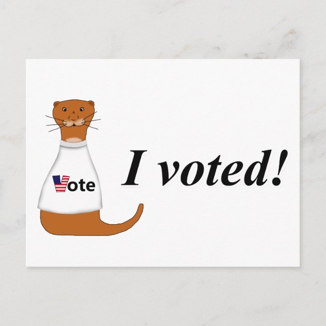 Postal Oliver La Otter Que He Votado Pegatina (Anverso)