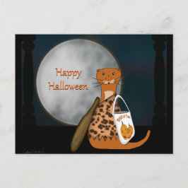 Postal Oliver The Otter Posando En Su Traje De Halloween