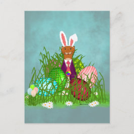 Postal Oliver The Otter y la gran caza de huevos de Pascu