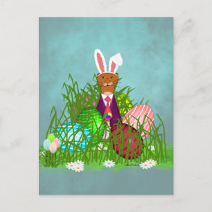 Postal Oliver The Otter y la gran caza de huevos de Pascu