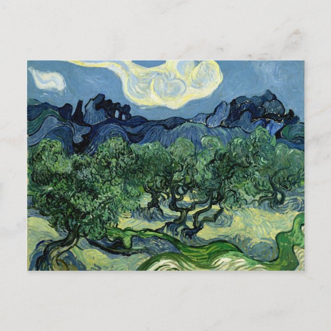 Postal Olivos de Vincent van Gogh (1889) (Anverso)