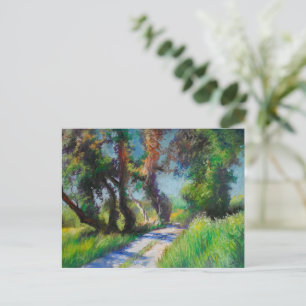 Postal Olivos junto al mar – Pastel mediterráneo