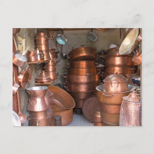 Postal Ollas De Cobre En El Mercado (Anverso)