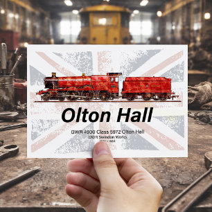 Postal Olton Hall Vintage Steam Train English Locomotive