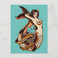 Olvídame no - Arte de tatuaje de sirena vintage