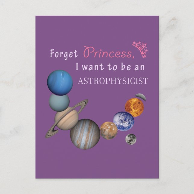 Postal Olvidar princesa - Astrofísico (Anverso)