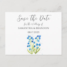 Postal Olvídate de que no flor acuarela Floral azul rusti