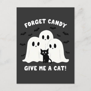Postal Olvídate Del Velo, Dame Un Halloween De Gato Fanta