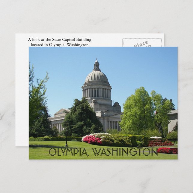 Postal Olympia, Washington State Capitol Travel Photo (Anverso / Reverso)