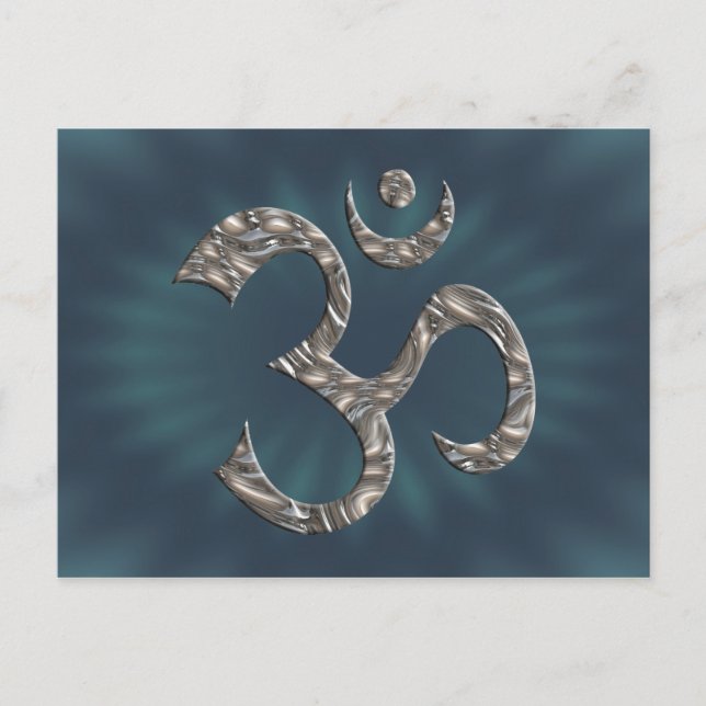 POSTAL OM / AUM - PLATA (Anverso)