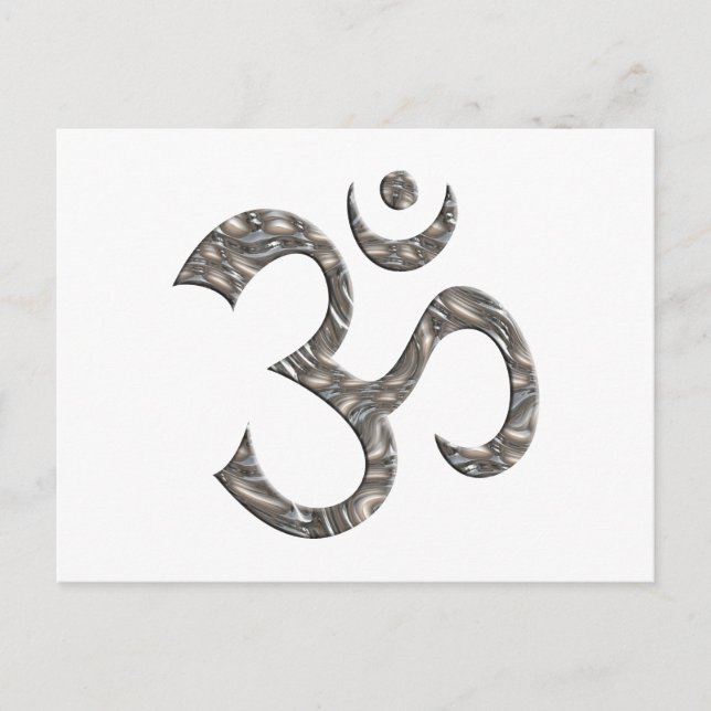 POSTAL OM / AUM - PLATA (Anverso)