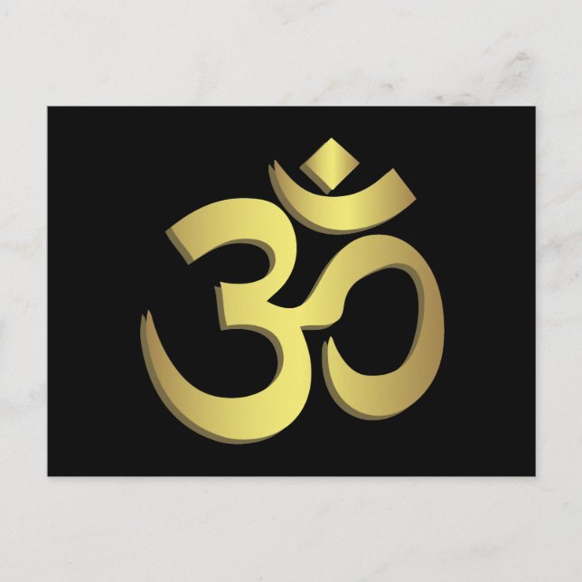Postal Om ( Aum ) Símbolo de yoga de Namaste (Anverso)