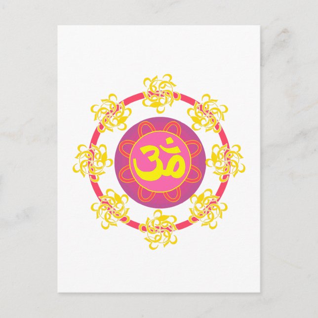 Postal ¡Om con Swirls y Colores! (Anverso)