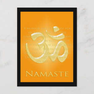 Postal Om en Naranjas y Oro - Namaste