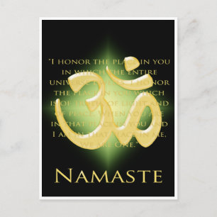 Postal Om en negro y oro - Namaste